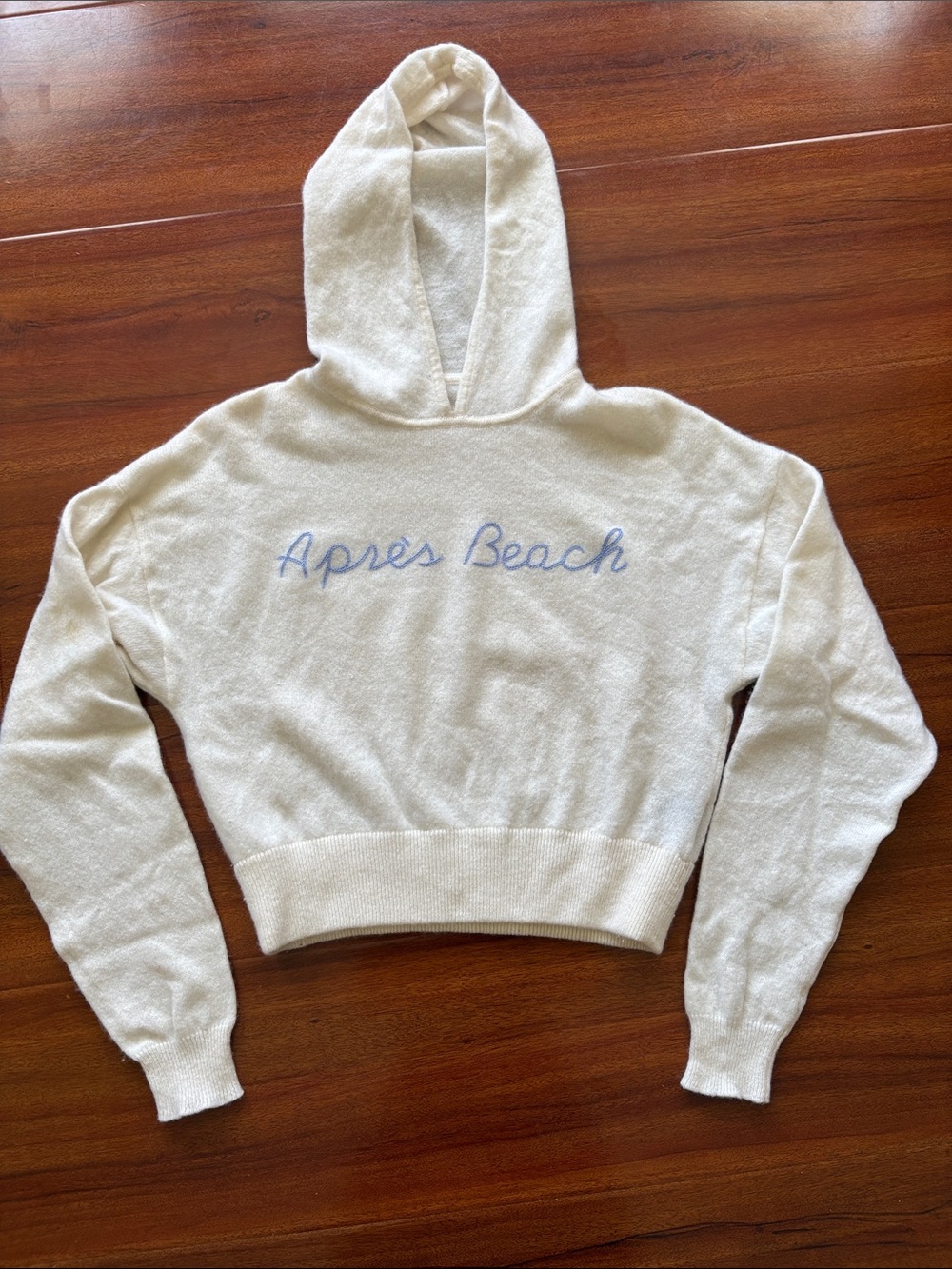 House of Harlow 1960 apres beach après cashmere hoodie sweater ivory cream XS S